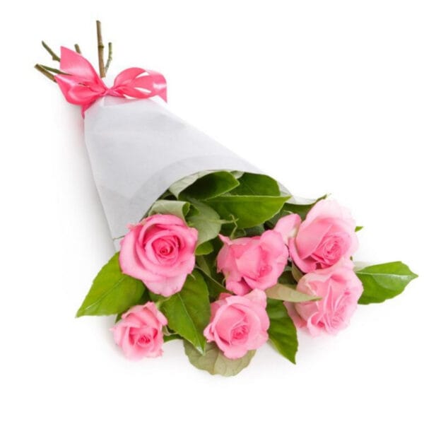 elegant pink rose bouquet – wrapped with love