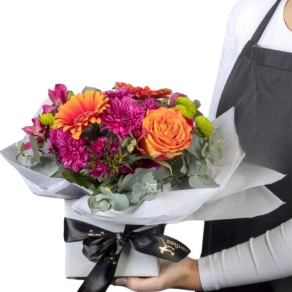 cheerful gerbera & rose gift box