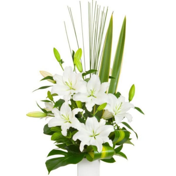 elegant white lily arrangement