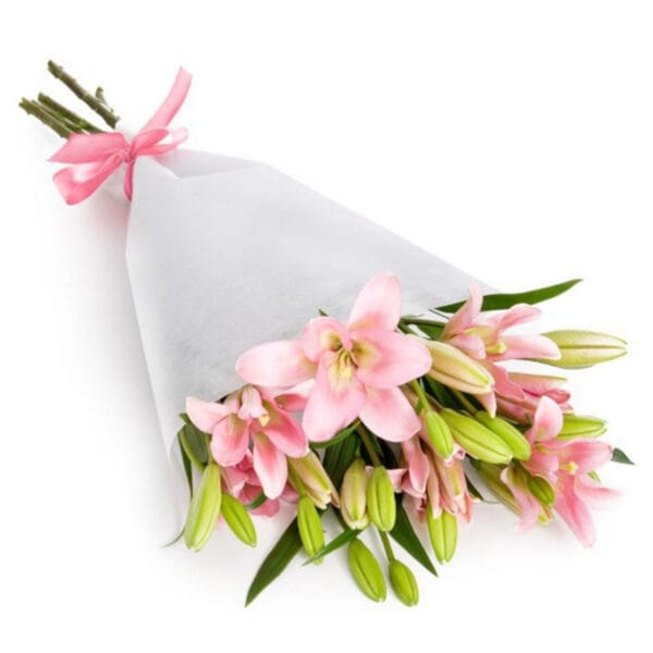 blush pink lily bouquet
