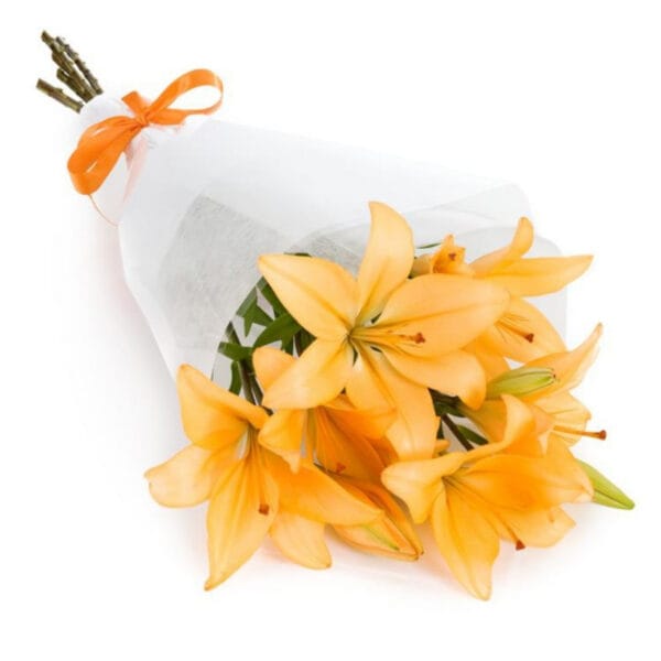 orange lily bouquet – fresh seasonal lilies