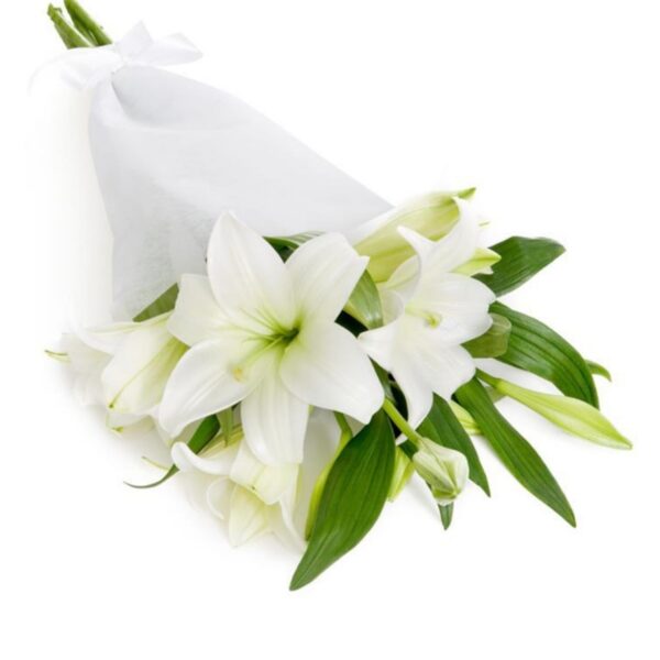 pure elegance white lily bouquet