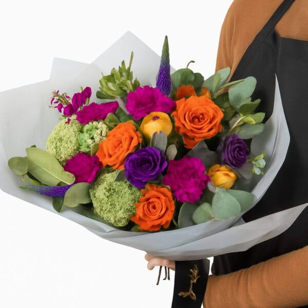 bright and colourful florist choice bouquet